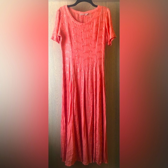 💙reflections SPIEGEL Vintage peach colored maxi dress Sz 4 - Picture 1 of 6